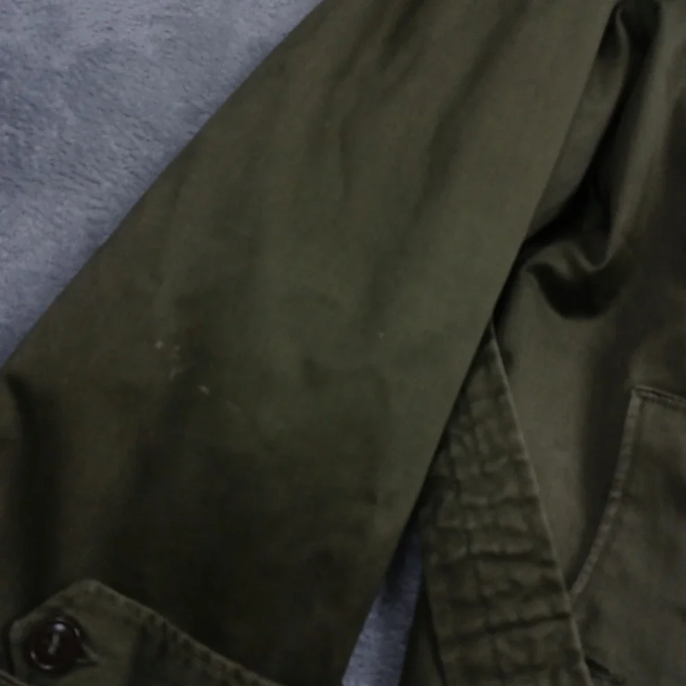 Vintage US Military Overcoat Mens Medium Green Wool Liner 1950s Belted OG 107